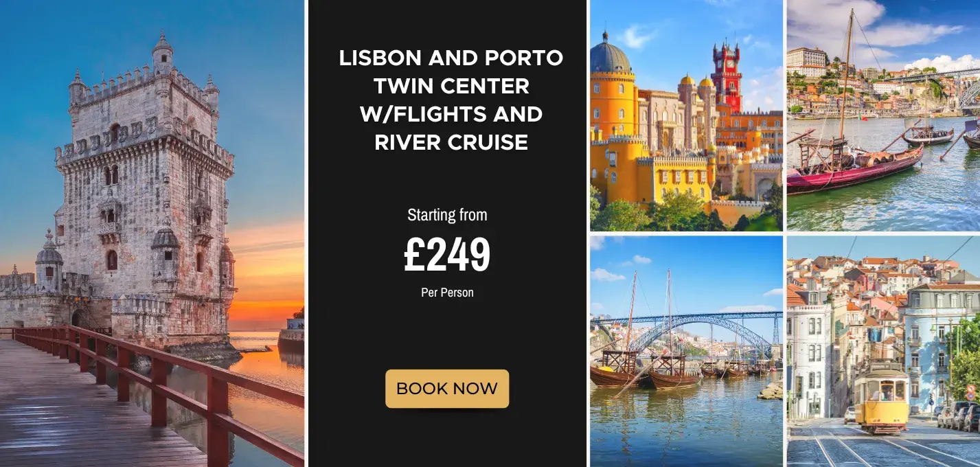 Lisbon and Porto Twin Center W/Flights and River Cruise