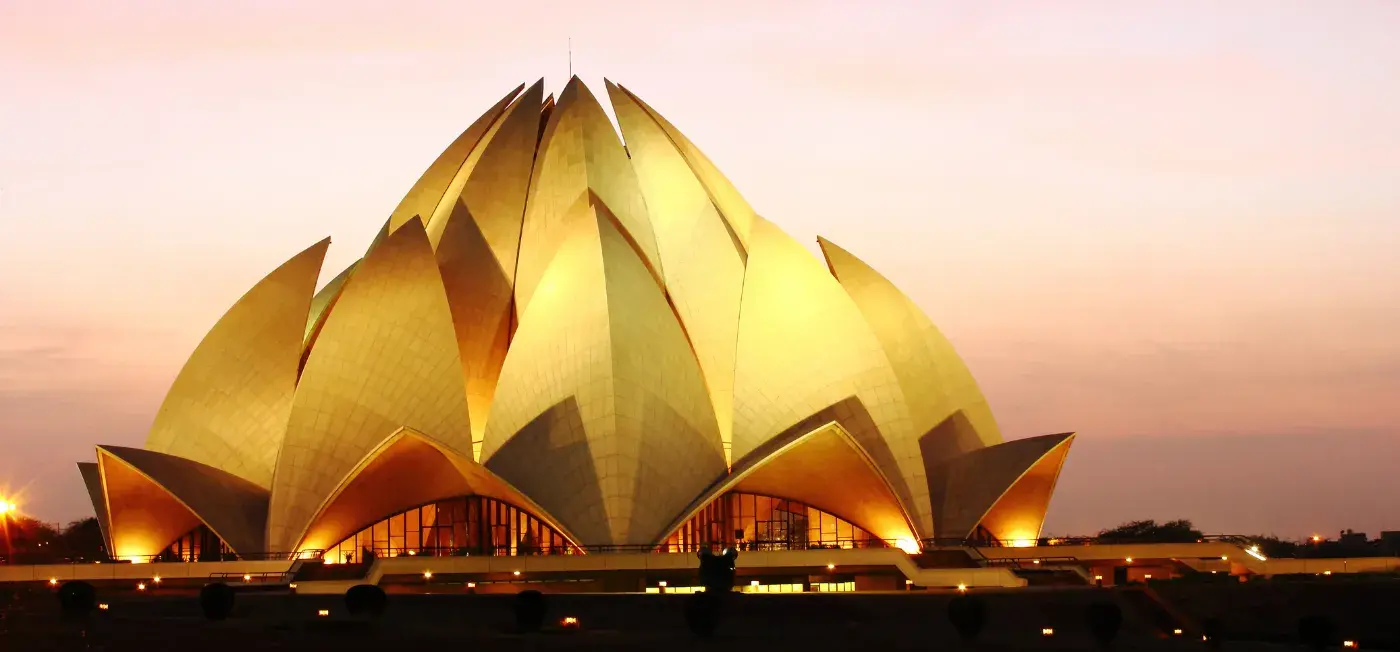 Lotus Temple view of New Delhi, India